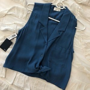 Wilfred free crop top button up brand new w/ tags